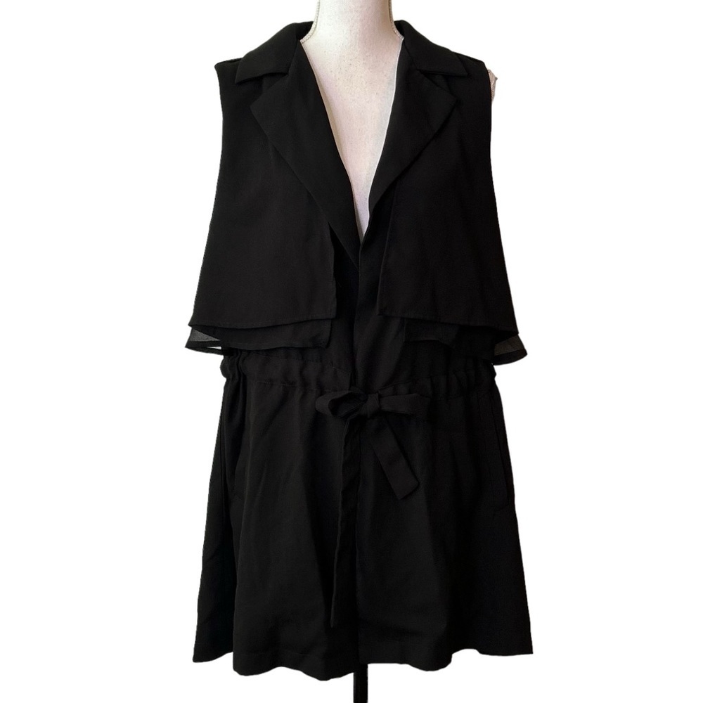 Anthropologie‎ Cartonnier River Road Vest Women’s SZ Medium Black Drawstring